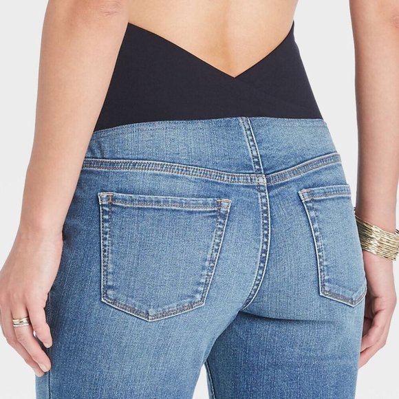 Over Belly Distressed Skinny Maternity Jeans Ingrid & Isabel Maternity Size 00 - Picture 4 of 11